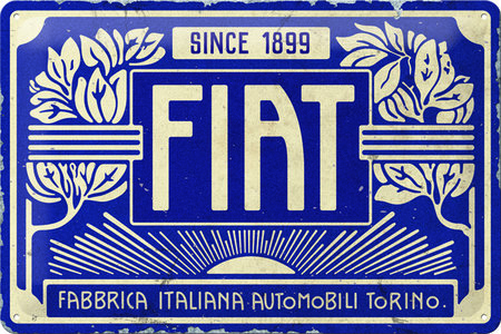Retro-Firmen-Blechschild: FIAT - Since 1899 Heel Verlag
